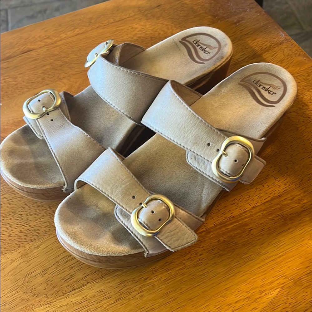 Dansko Tan Sandals with Buckle Straps
